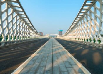 the bridge pavement at beijing,china