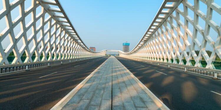 the bridge pavement at beijing,china