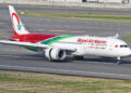 ISTANBUL, TURKEY - OCTOBER 16, 2021: Royal Air Maroc Boeing 787-9 (CN 65559) landing to Istanbul International Airport.