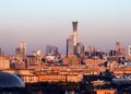 (241019) -- BEIJING, Oct. 19, 2024 (Xinhua) -- This photo shows the skyline at sunset in Beijing, capital of China, Oct. 19, 2024. (Xinhua/Wang Jianhua)